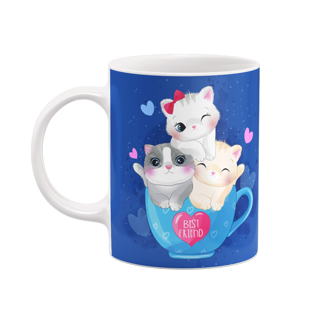 ماگ مدل گربه ها در فنجان دوستان خوب کد 51