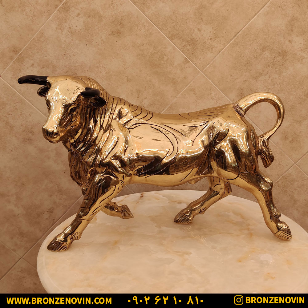 مجسمه برنزی گاو هلندی وحشی سایز بزرگ کد 2823