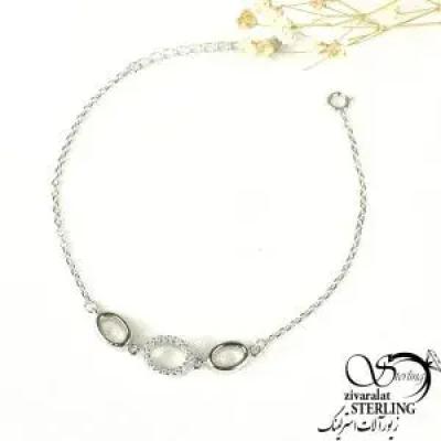 دستبند نقره نگین اتمی ایتالیایی کد 8423