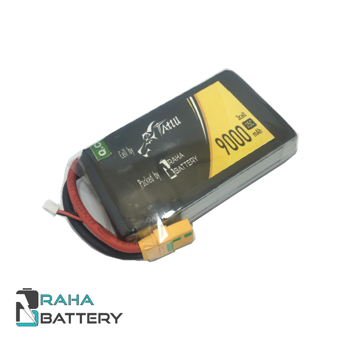 باتری لیتیوم پلیمر 3 سل Tattu 9000 mAh 25c