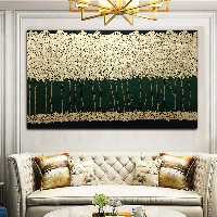 تابلو نقاشی ورق طلا طرح تلالو درختان در شب کد 195