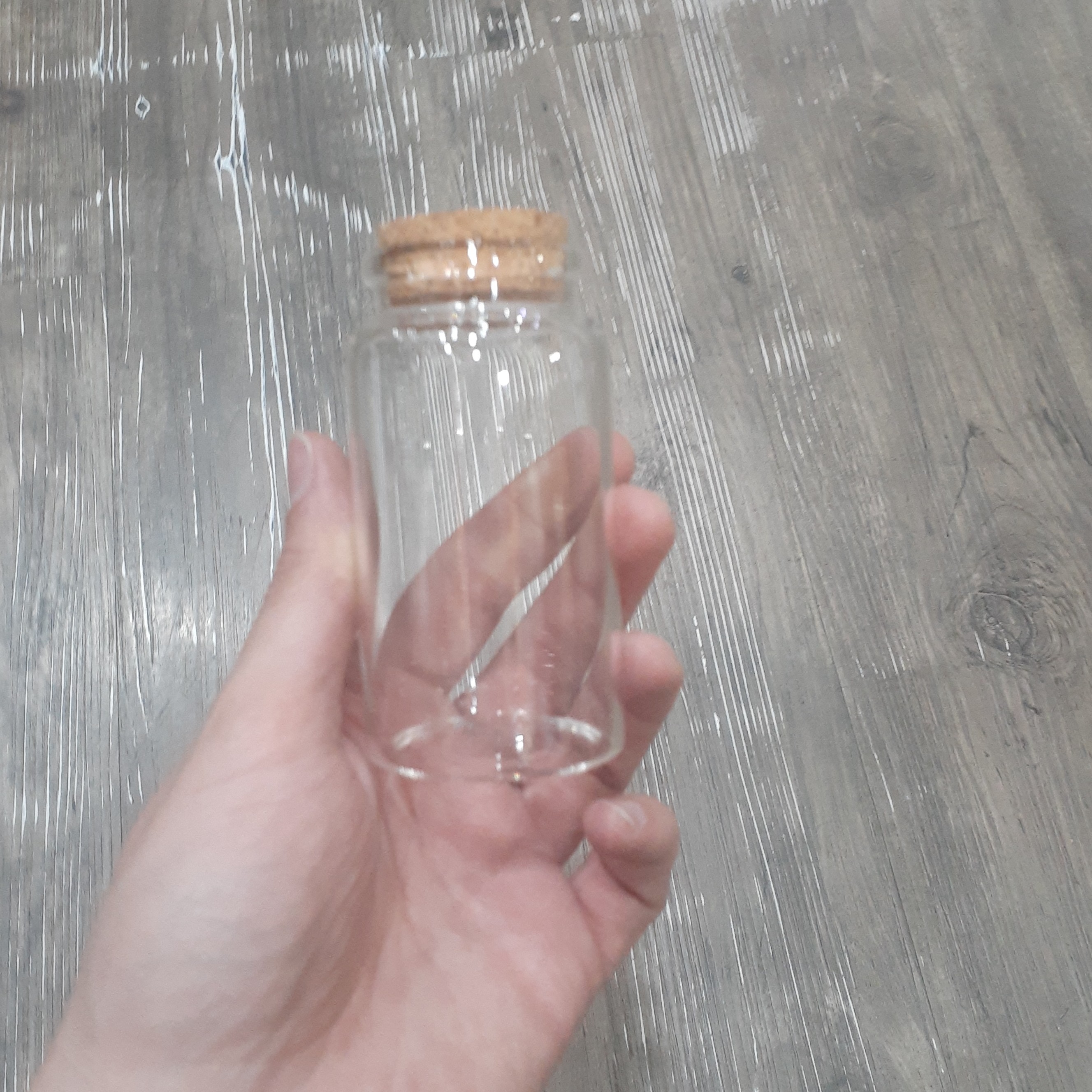 بانکه پیرکس نقلی بلند  سایز 1 درب چوب پنبه مناسب گل سرخ و...