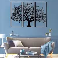 دیوارکوب آماتیس مدل درخت و پرنده مجموعه 3 عددی