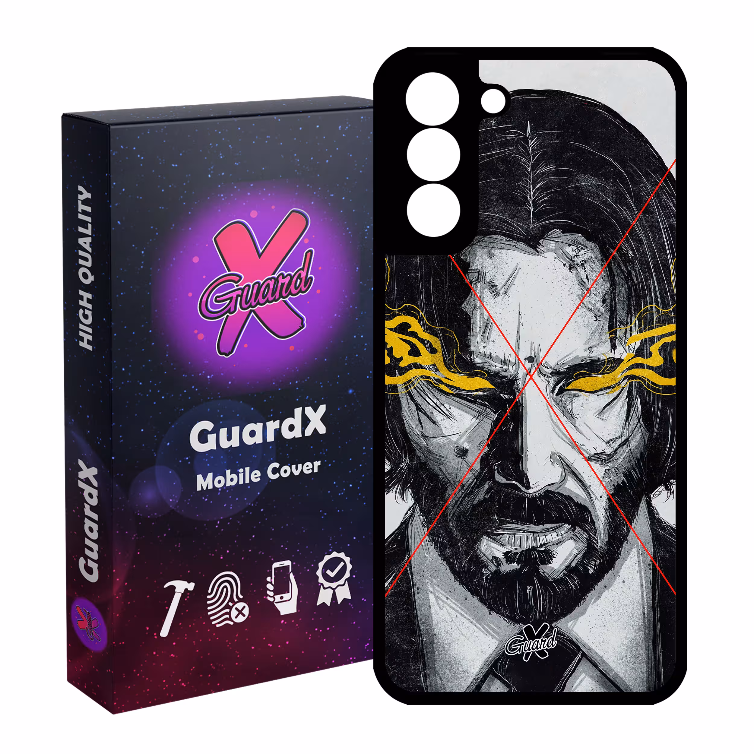 کاور گارد ایکس طرح John Wick مدل Glass10158 مناسب برای گوشی موبایل سامسونگ Galaxy S21 FE