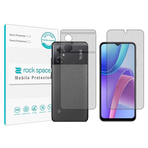گلس صفحه نمایش و پشت گوشی شیائومی Redmi Note 11R مدل نانو هیدروژل مات برند راک اسپیس کدSS