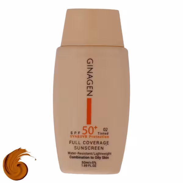 ژیناژن  کرم ضدآفتاب رنگی شماره 02 مناسب پوست های خشکSPF50