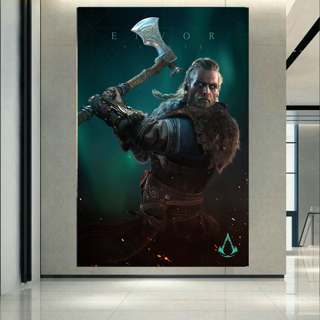 تابلو بوم طرح گیم مدل Assassins Creed Valhalla کد AR2438