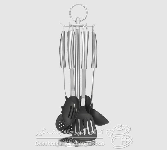 سرویس 7 پارچه کفگیر و ملاقه دسته استیل یونیک UN-1048