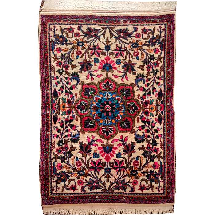 فرش دستبافت یک متری طرح گل کد SH 75 یک جفت