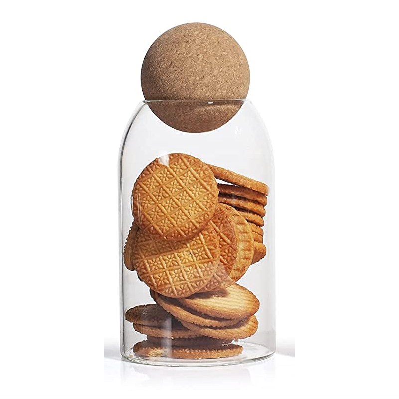 بانکه (جا حبوباتی) 1 عددی بامبو شیشه ای پیرکس  مدل H19.5D9 کد Gw90301118