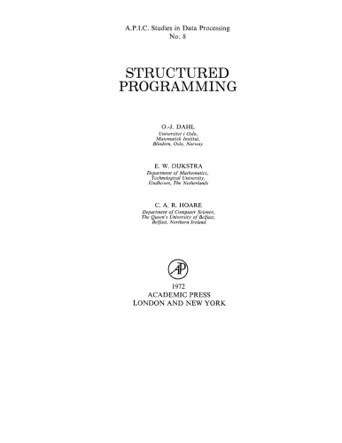 خرید و دانلود نسخه کامل کتاب Structured programming