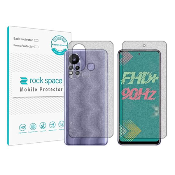 گلس صفحه نمایش و پشت گوشی اینفینیکس Hot 11s مدل نانو هیدروژل مات برند راک اسپیس کد ss