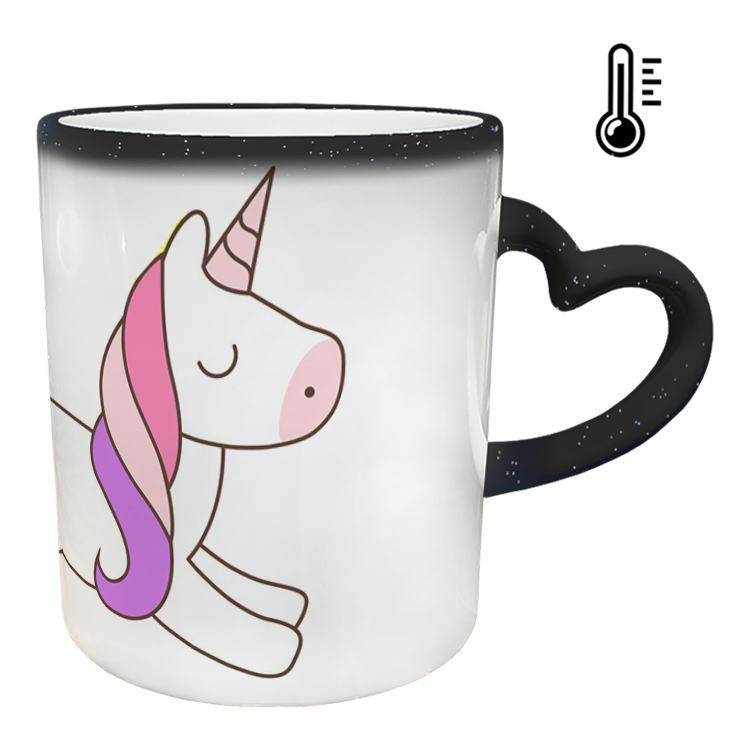 ماگ حرارتی مدل دسته قلبی اکلیلی طرح یونیکورن کد 75