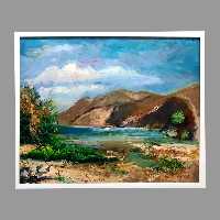 تابلو نقاشی رنگ روغن طرح منظره لواسان کد 128