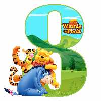 استند رومیزی تولد مدل عدد 8 طرح خرس پو کد 1048