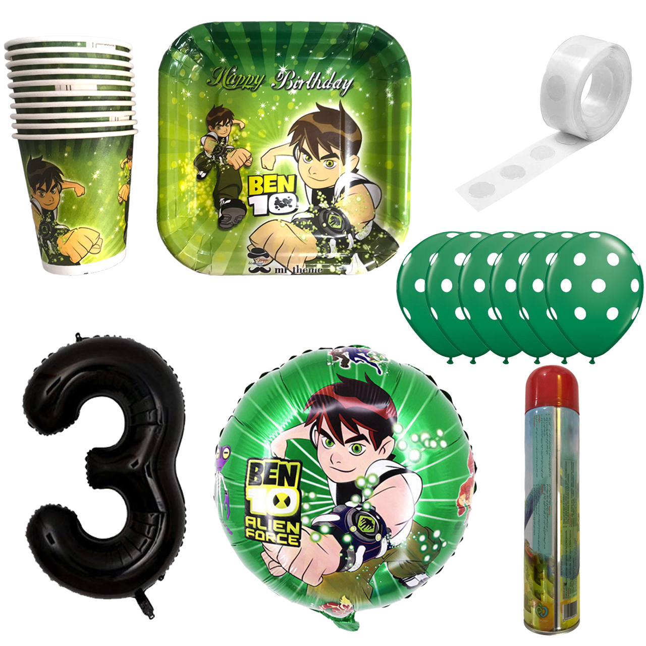 مجموعه 30 عددی تم تولد مستر تم طرح بن تن کد 3