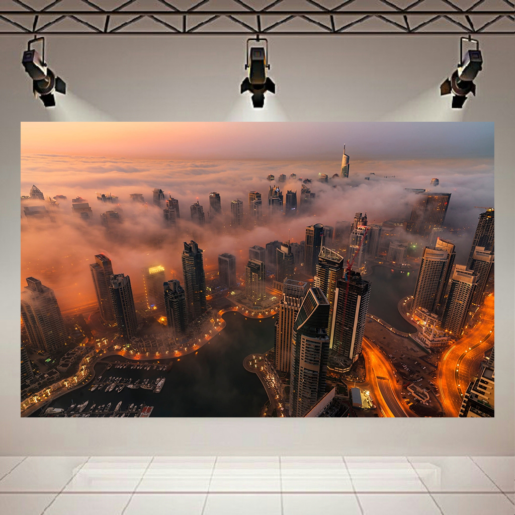 تابلو بوم طرح نمای شهری مدل دوبی کد AR3140