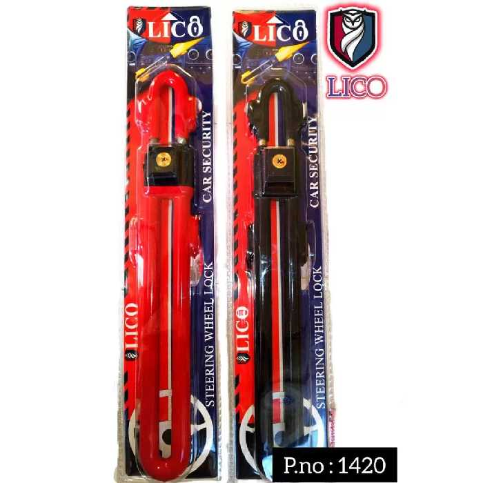 قفل فرمان دوبل کلید 4پر مدل ساده دارای آبکاری درجه 1 برند لیکو