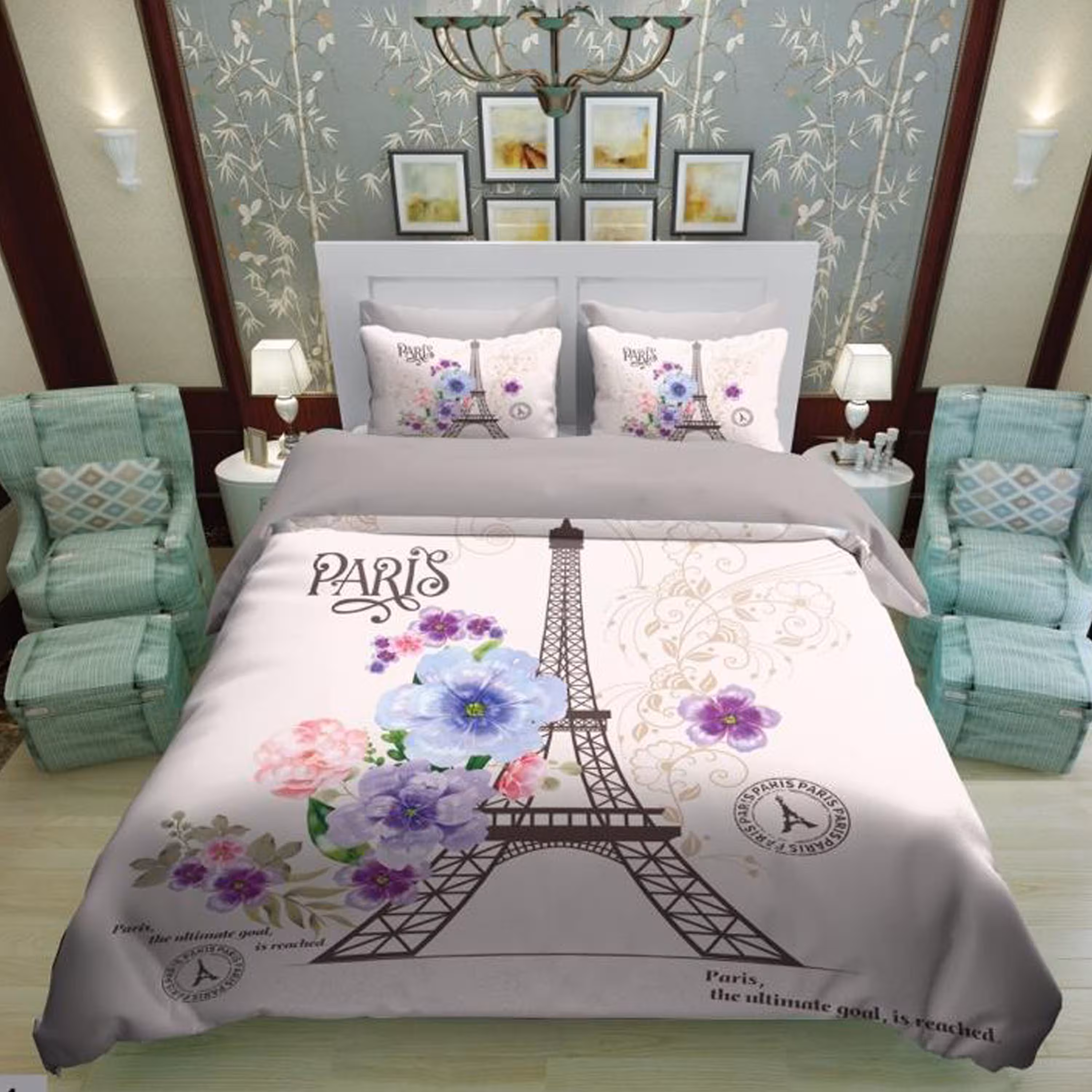 سرویس روتختی 1 نفره تنسل چاپی برندترک لند (Turk Land)  کد rs 34