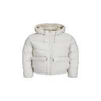 کاپشن خاکستری مردانه Jack Jones کت ضد آب Jorvesterbro Hooded Puffer 12238849 Stone Jack &amp; Jones
