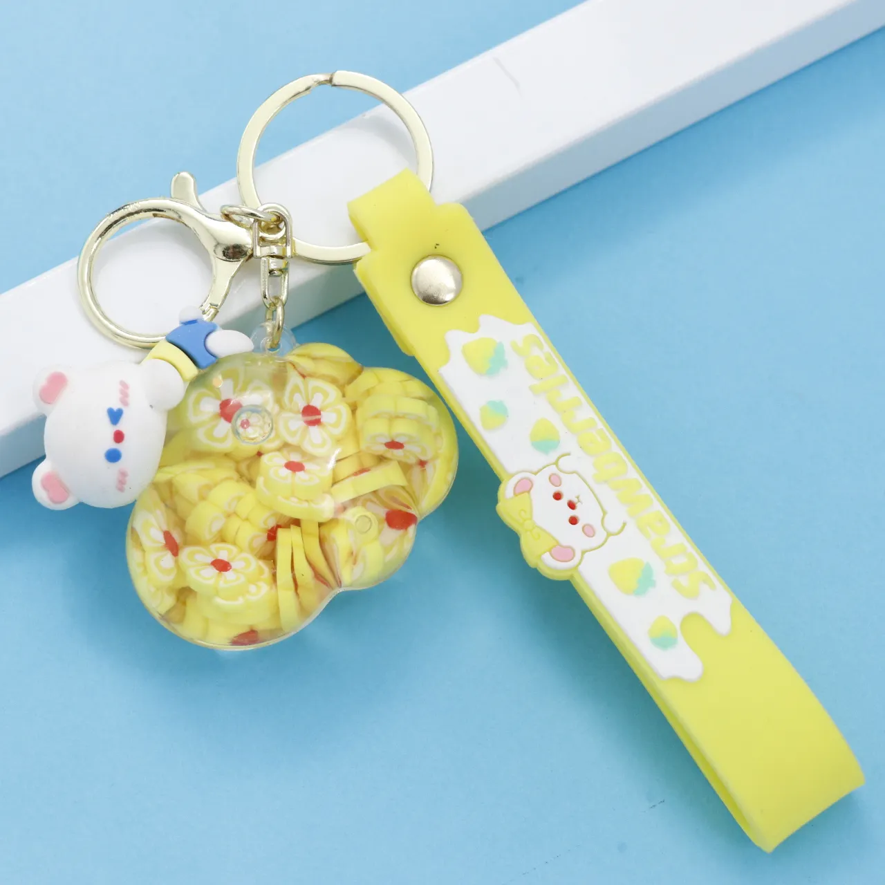 سرکلیدی آکواریومی سیلیکونی خرس و ابر زرد 30981