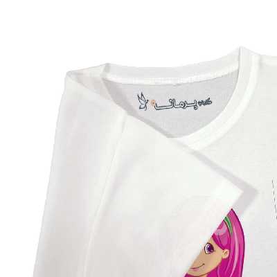 تی شرت بچگانه پرمانه طرح دختر توت فرنگی کد pmt.5151
