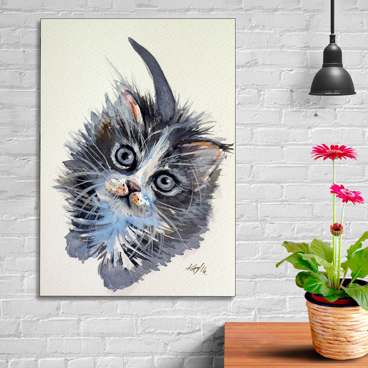 تابلو شاسی گالری استاربوی طرح گربه مدل هنری 132