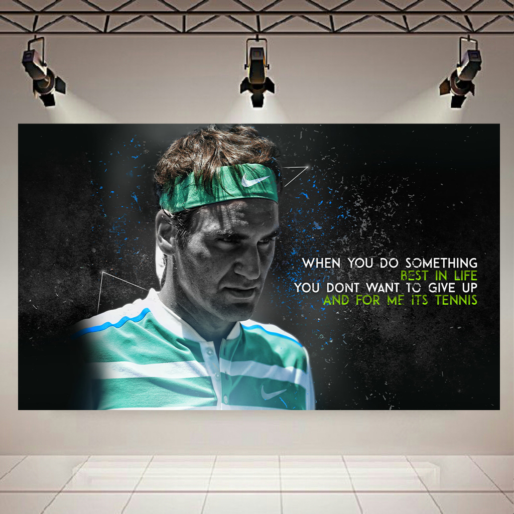 تابلو بوم طرح انگیزشی تنیس مدل راجر فدرر کد AR6100