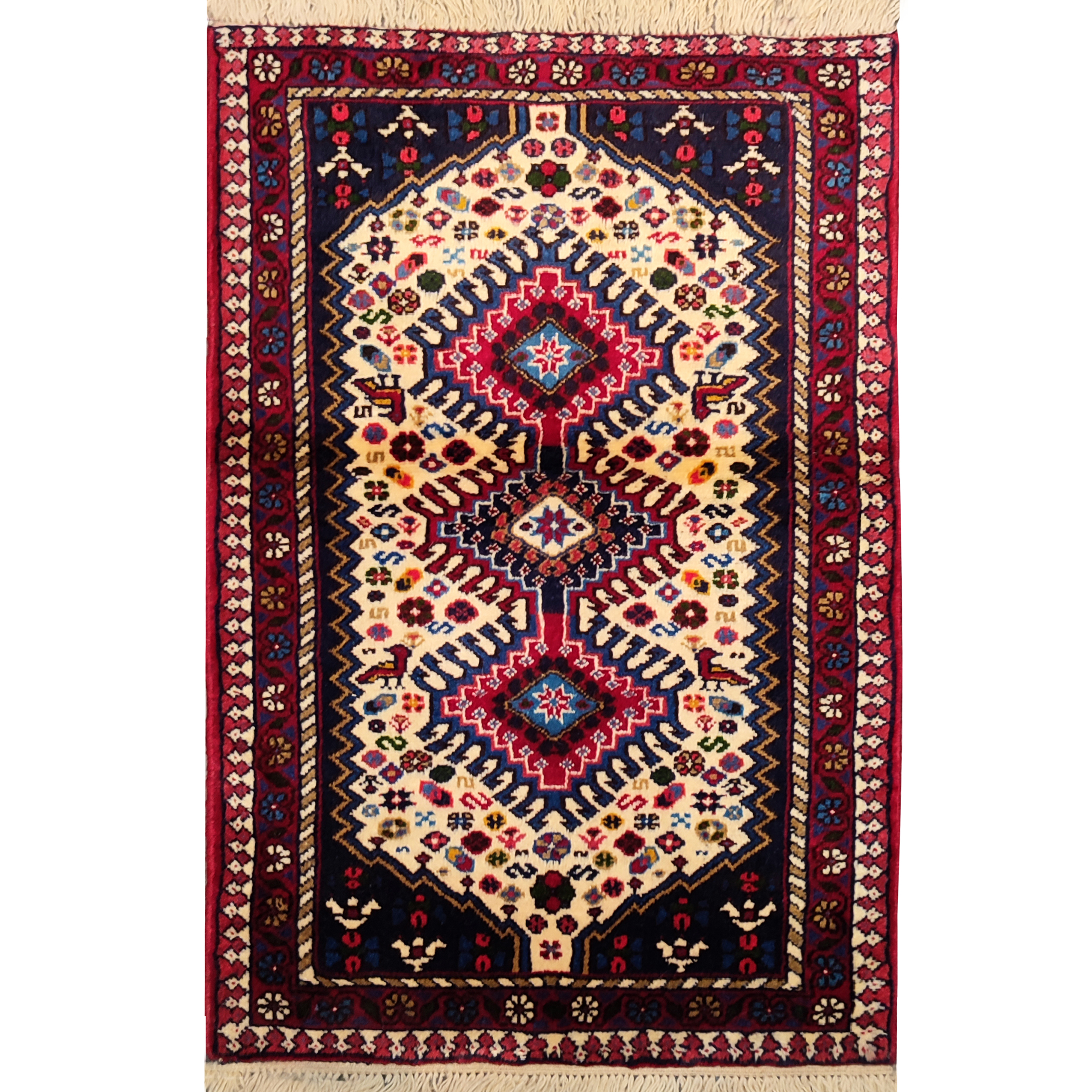 فرش دستبافت یک متری طرح لوزی کد AA292