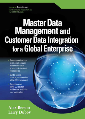 خرید و دانلود نسخه کامل کتاب Master Data Management and Customer Data Integration for a Global Enterprise