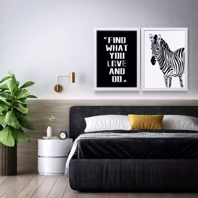 تابلو مدل دکوراتیو Zebra انگیزشی کد N173 مجموعه 2 عددی