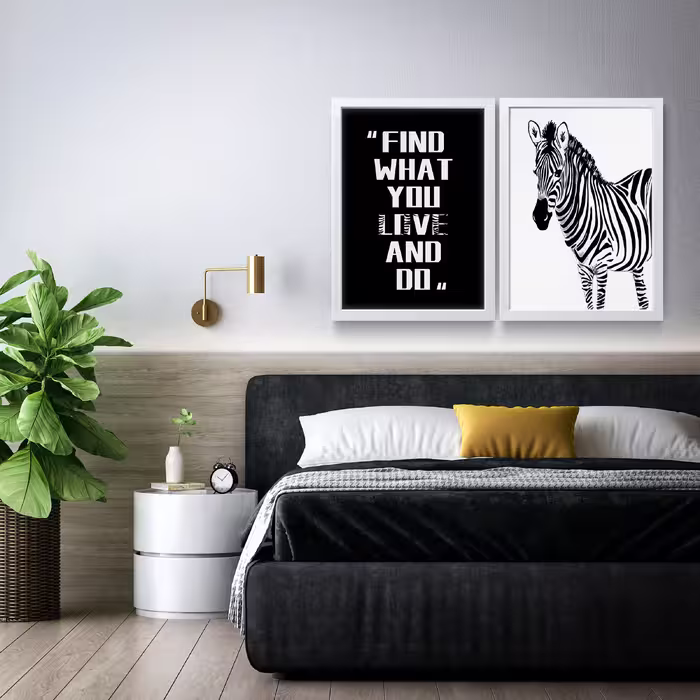 تابلو مدل دکوراتیو Zebra انگیزشی کد N173 مجموعه 2 عددی