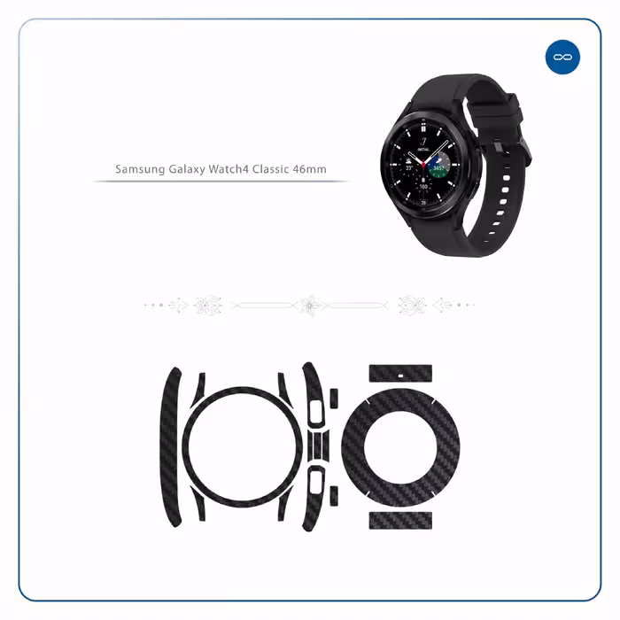 برچسب ماهوت طرح Carbon Fiber مناسب برای ساعت هوشمند سامسونگ Watch4 Classic 46mm