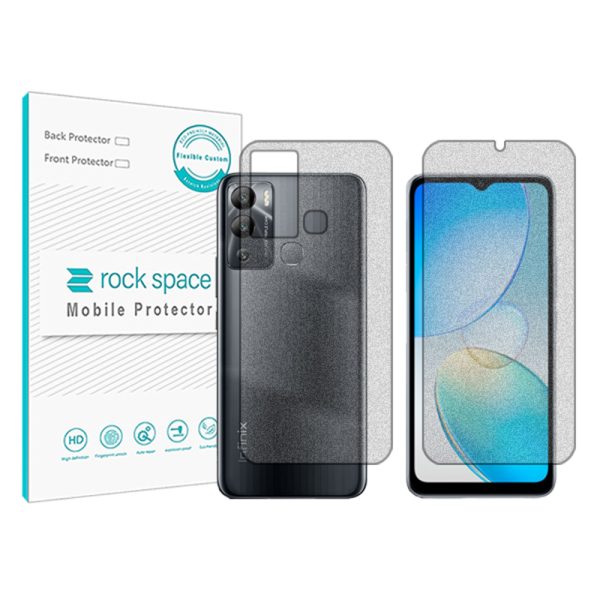 گلس صفحه نمایش و پشت گوشی اینفینیکس Hot 12i مدل نانو هیدروژل مات برند راک اسپیس کد ss