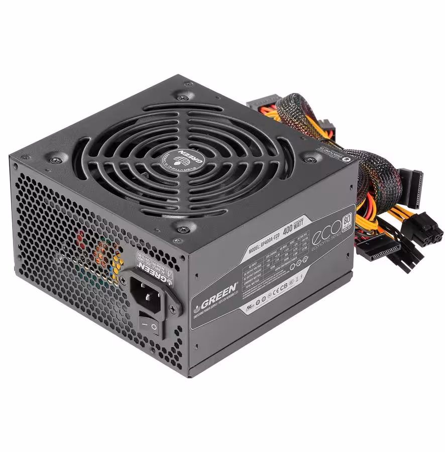 منبع تغذیه کامپیوتر گرین مدل GP400A-ECO Rev3.1 80 Plus توان 400 وات