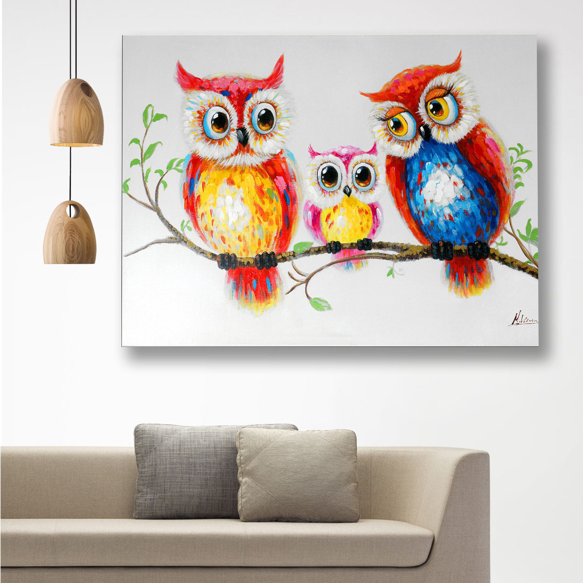 تابلو شاسی گالری استاربوی طرح جغد مدل هنری 179