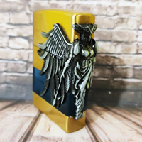 فندک گازی آمازون شیشه آبی طرح بال فرشته درجه یک