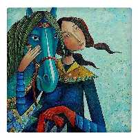 کاشی کارنیلا طرح شاهزاده و اسب کد wk32