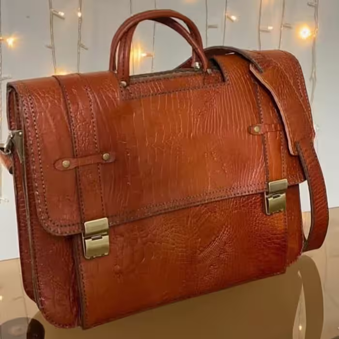 کیف دیپلمات چرم طبیعی دست دوز
