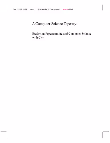 خرید و دانلود نسخه کامل کتاب A Computer Science Tapestry: Exploring Programming and Computer Science with C   (2nd edition)