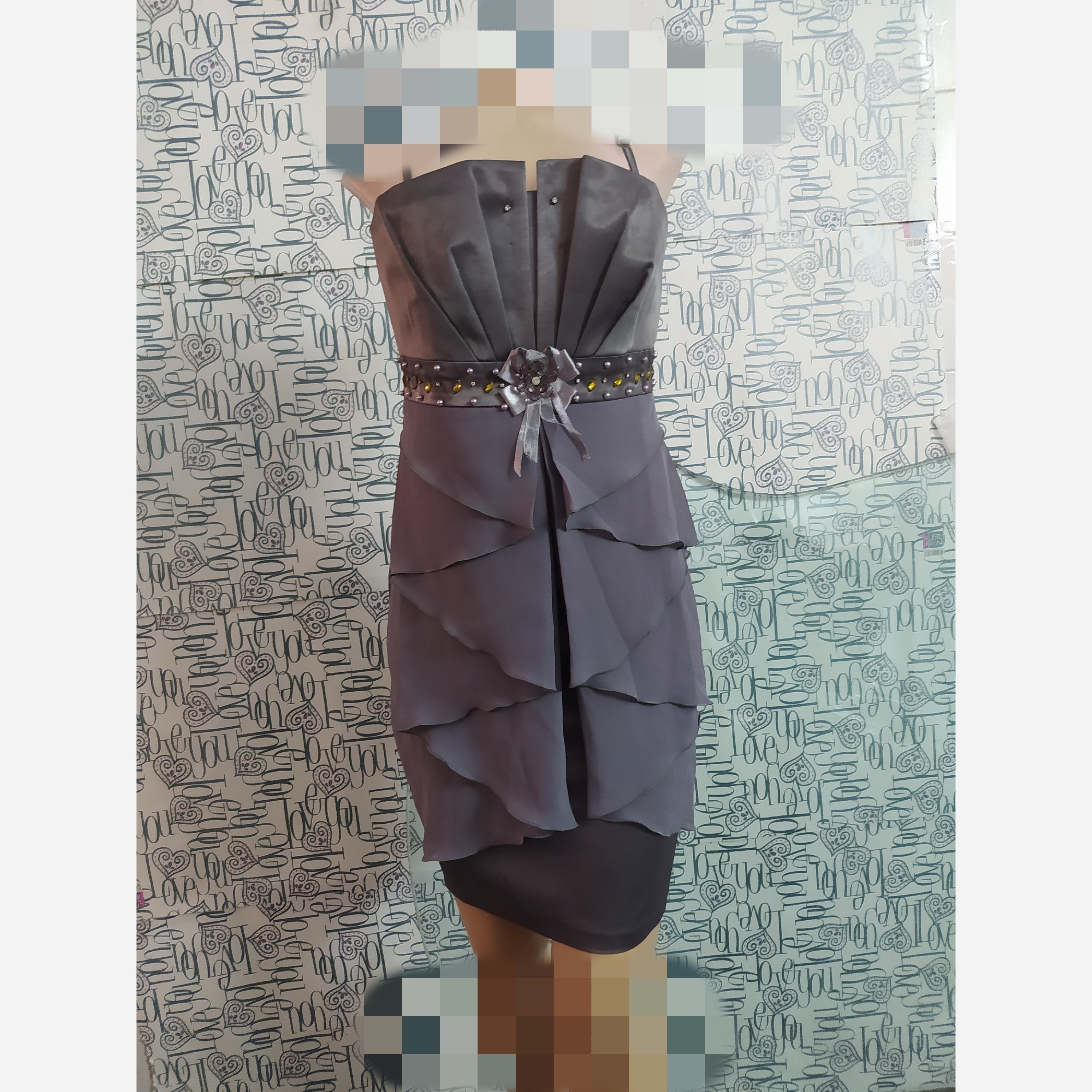 پیراهن مجلسی ساتن حریر موجی