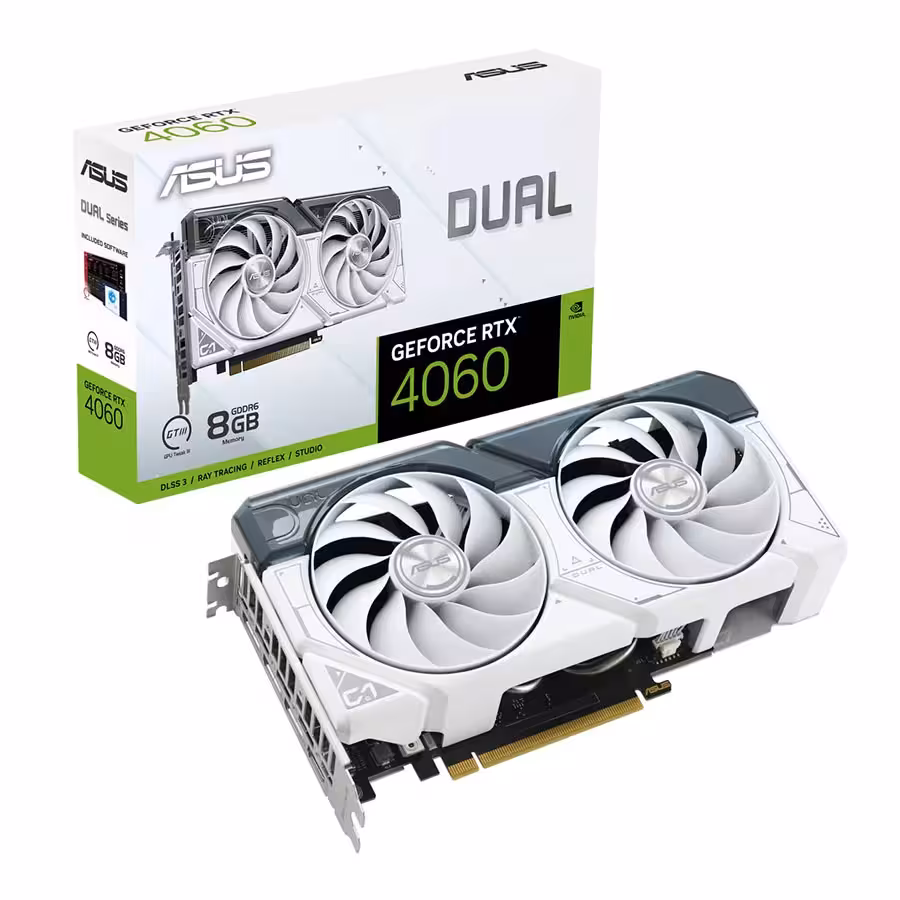 کارت گرافیک ایسوس Dual GeForce RTX 4060 White Edition 8GB GDDR6