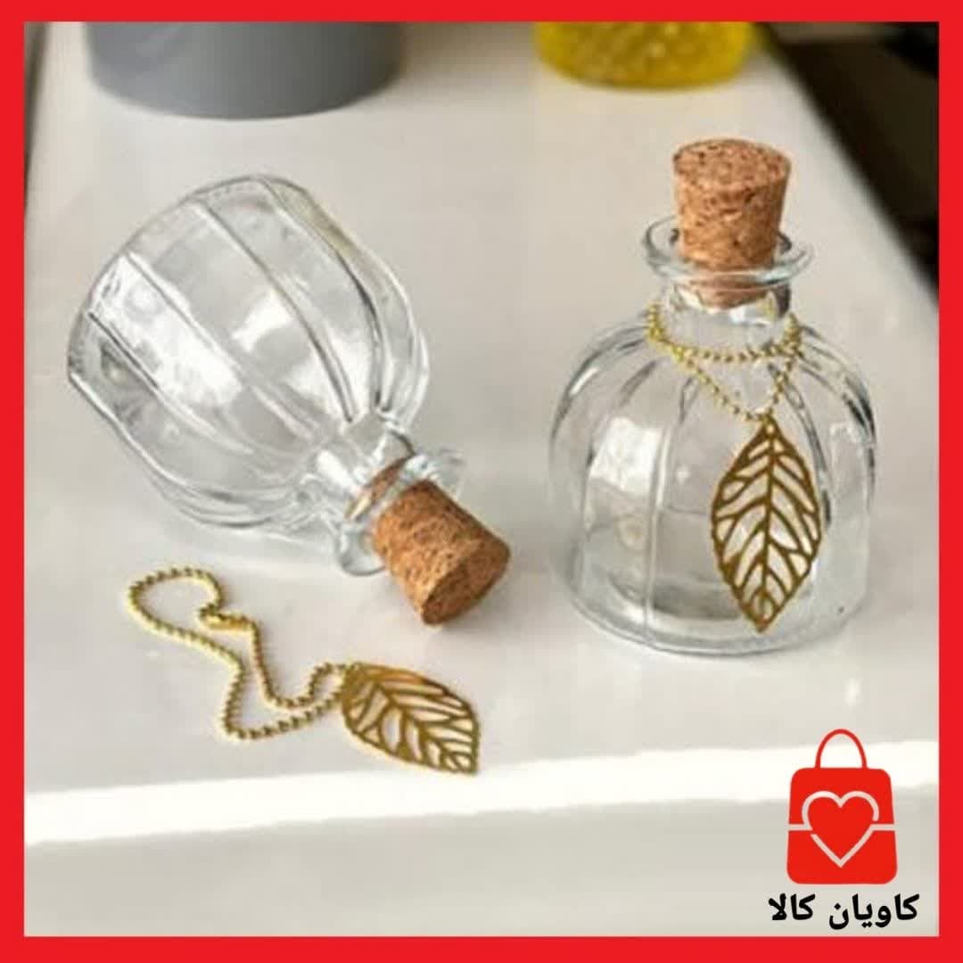 جا زعفرانی شیشه ای شیک و نقلی در چوب پنبه