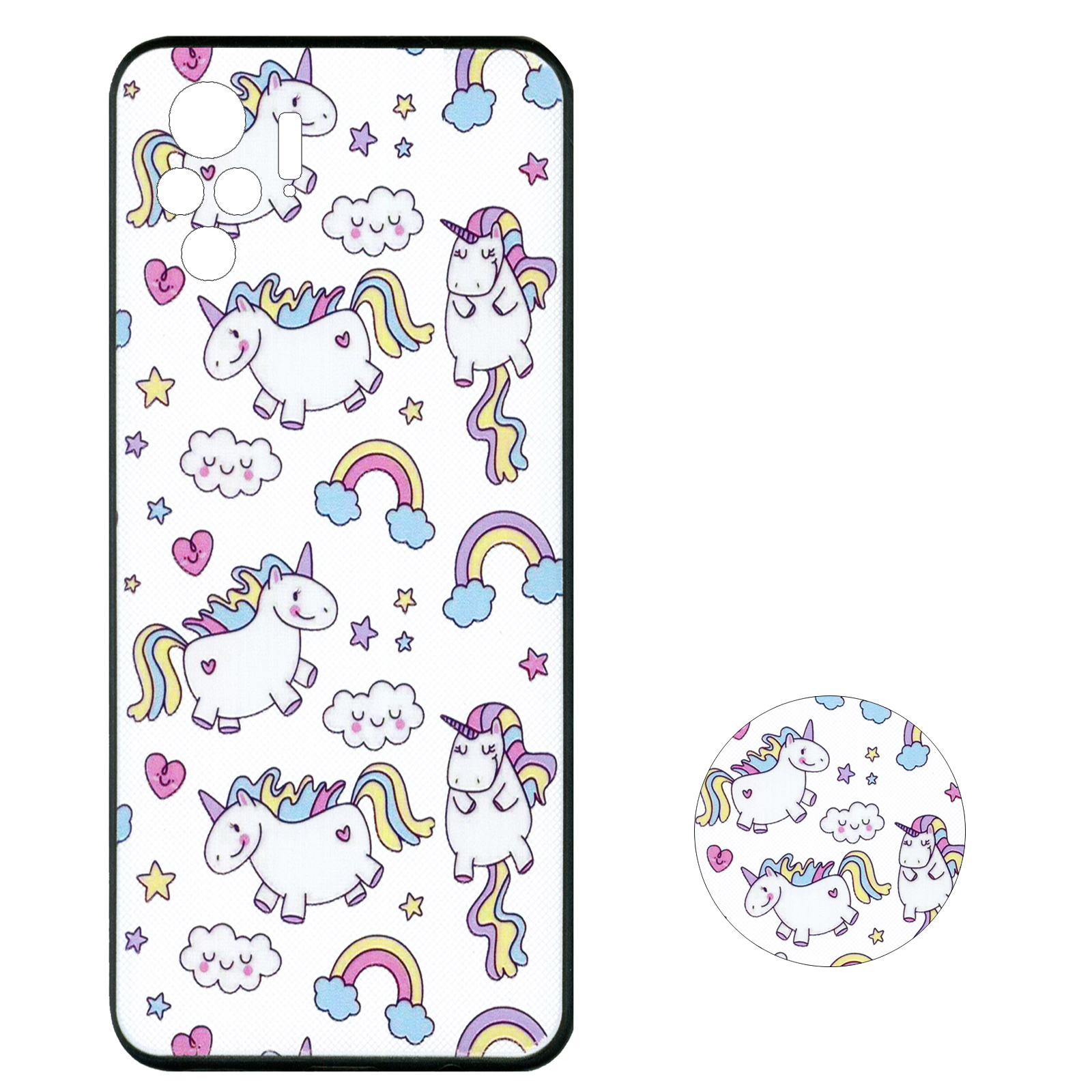 کاور طرح یونیکورن کد 1380 مناسب برای گوشی موبایل شیائومی Redmi Note 10S / Note 10 به همراه پایه نگهدارنده 