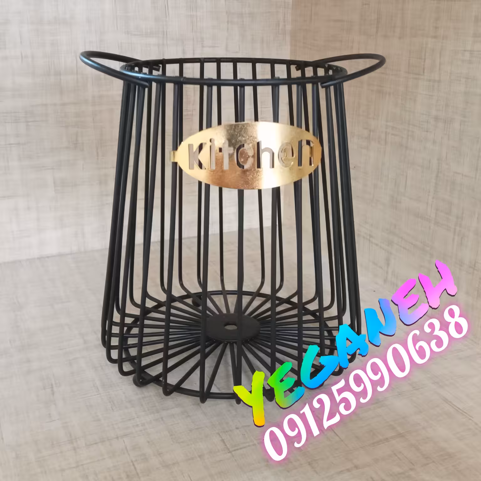 استند  کفگیر و ملاقه بزرگ دسته دار  مشکی
