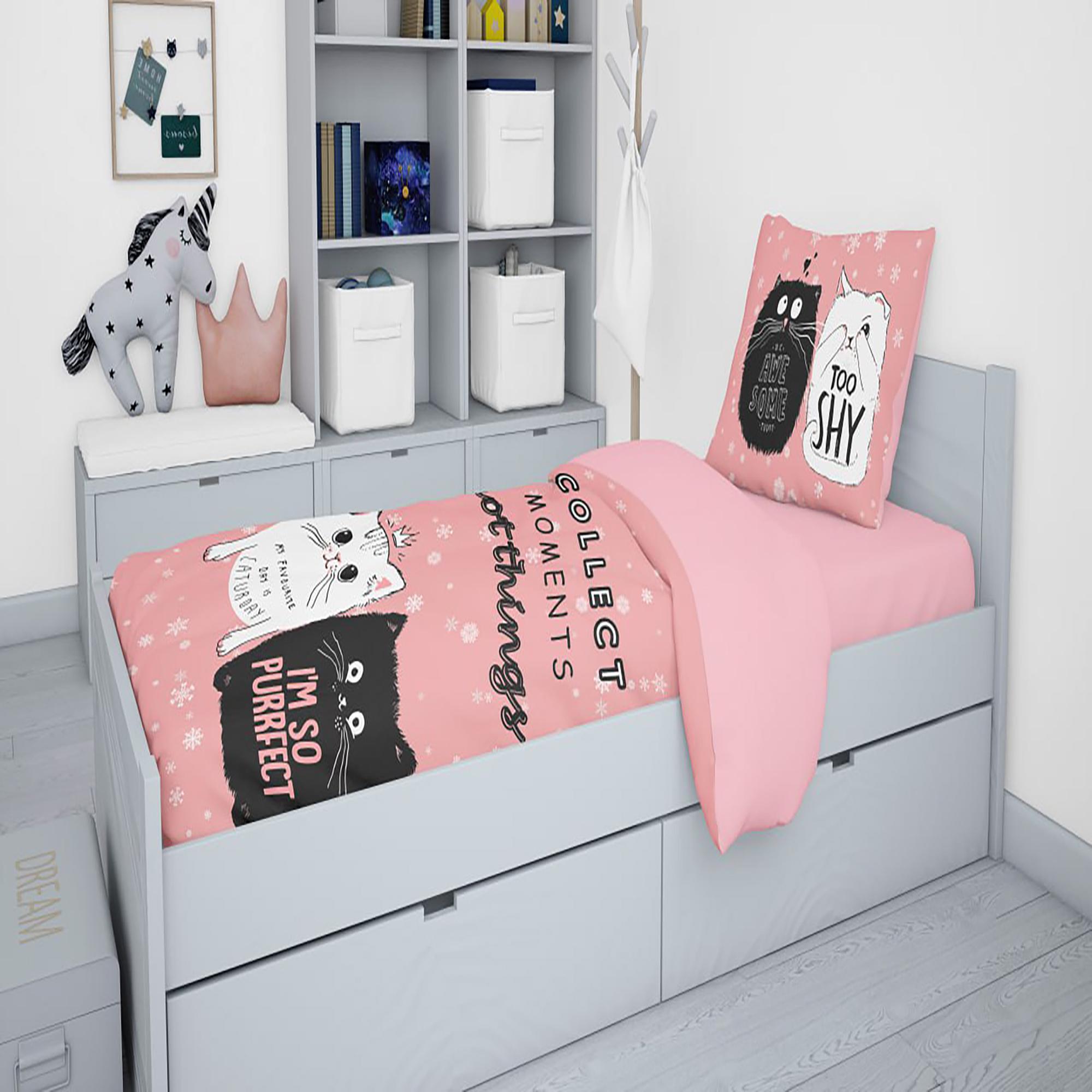 سرویس روتختی مدل گربه ها یکنفره 5 تکه