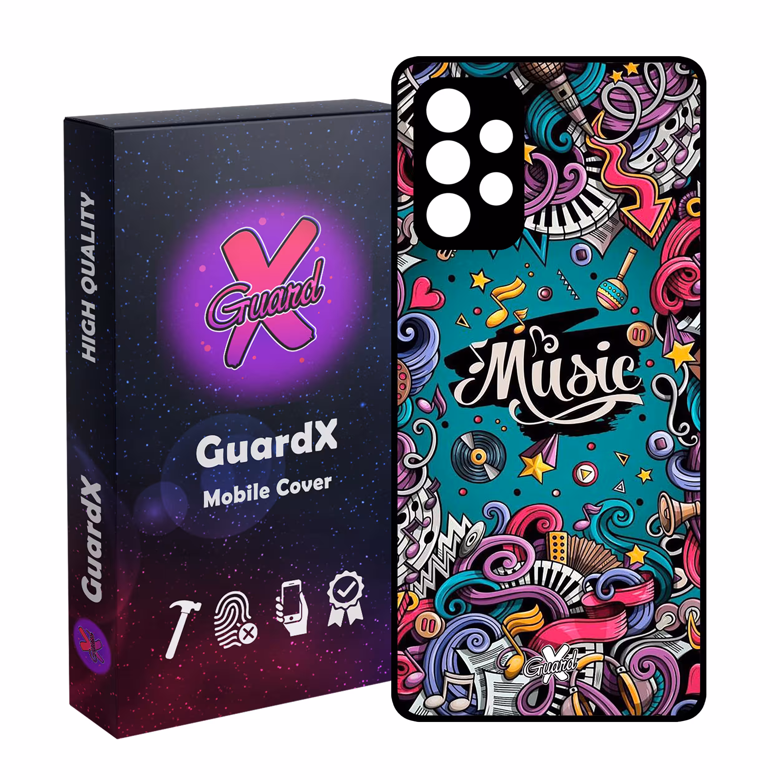 کاور گارد ایکس طرح Music مدل Glass10025 مناسب برای گوشی موبایل سامسونگ Galaxy A32 4G