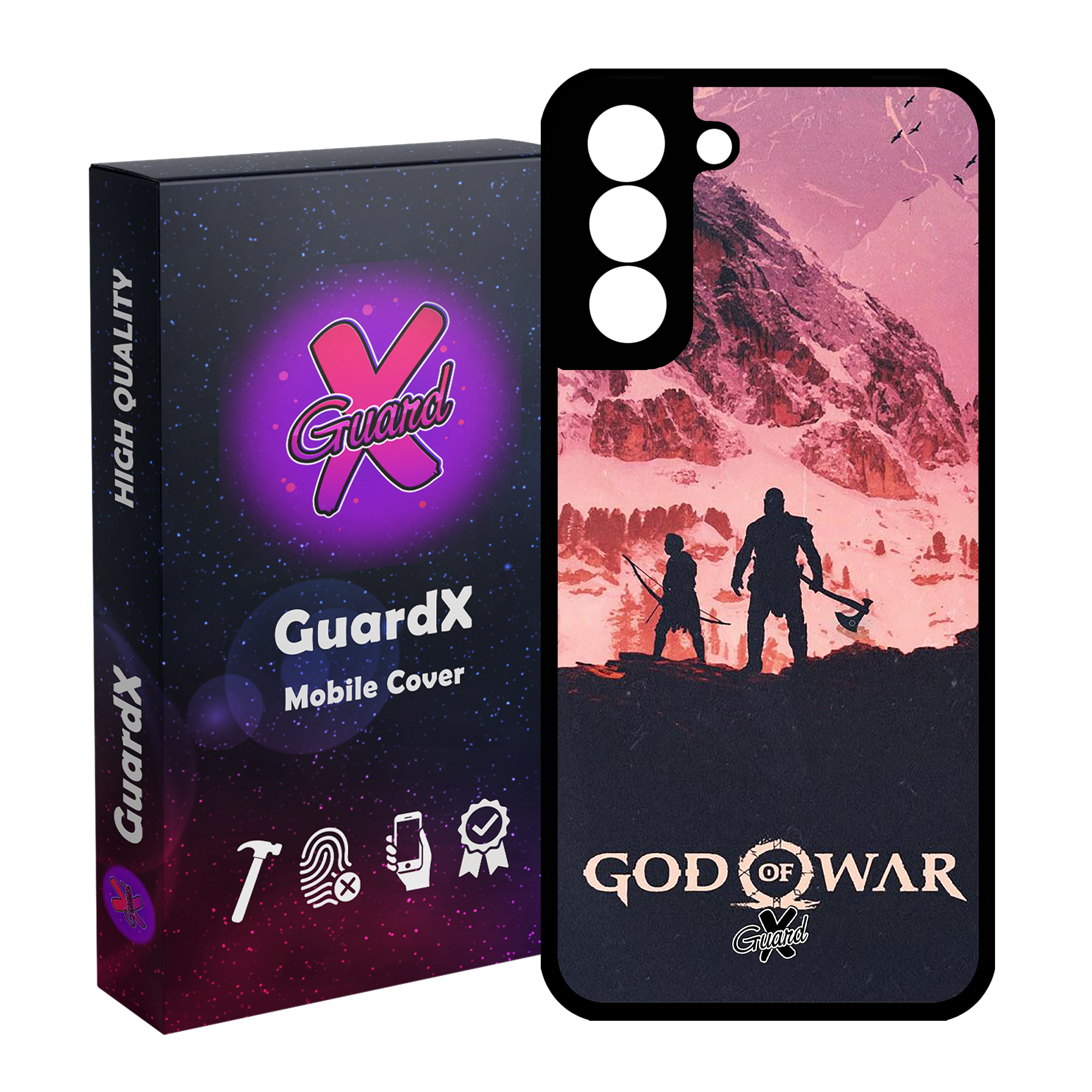 کاور گارد ایکس طرح God of War مدل Glass10075 مناسب برای گوشی موبایل سامسونگ Galaxy S21