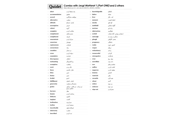 فایل لغات کتاب زبان لزگی 🔬 - کتابخانه مجازی واتیکان