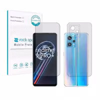 گلس صفحه نمایش و پشت گوشی ریلمی Realme 9 Pro Plus مدل نانو هیدروژل شفاف برند راک اسپیس کد SS